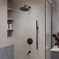 Душевой комплект Villa VSFW-1VL3MB встраиваемый, 3 режима, черный - Gidratop.ru изображение