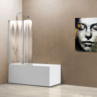 Душевая шторка на ванну VSB-12114CH-L, 1140*1400, хром, стекло шиншилла, левая - Gidratop.ru изображение