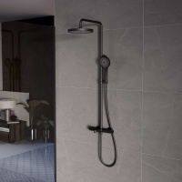 Душевая стойка Rim VSFS-2RM1MB с изливом, черный матовый - Gidratop.ru изображение