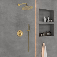 Душевой комплект Desire VSFW-1D1BG, встраиваемый, 2 режима, брашированное золото - Gidratop.ru изображение