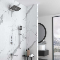 Душевой комплект VSFW-433TI4CH встраиваемый, термостатический, трехрежимный, хром - Gidratop.ru изображение