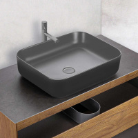 Раковина керамическая Vincea VBS-105MA, 500*390*130, накладная, цвет антрацит матовый - Gidratop.ru изображение