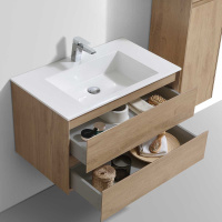 База под раковину Luka 800 подвесная, 2 выкатных ящика soft-close, N.Oak - Gidratop.ru изображение