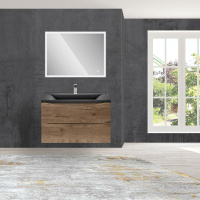 База под раковину Mia 750 подвесная, 2 выкатных ящика soft close, V.Oak - Gidratop.ru изображение