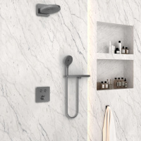 Душевой комплект VSFW-4I211RGM встраиваемый, двухрежимный, вороненая сталь - Gidratop.ru изображение