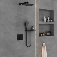 Душевой комплект VSFW-4211RMB встраиваемый, 2 режима, черный - Gidratop.ru изображение