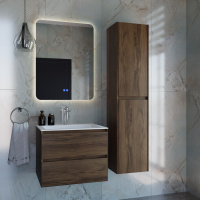 База под раковину Luka 600 подвесная, 2 выкатных ящика soft-close, С.Oak - Gidratop.ru изображение