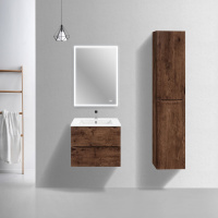 База под керамическую раковину Mia Slim 600 подвесная, 2 выкатных ящика soft close, R.Wood - Gidratop.ru изображение