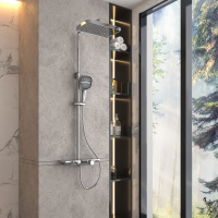 Душевая стойка VSFS-411CH с изливом, хром - Gidratop.ru изображение