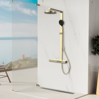 Душевая стойка Aspire VSFS-4AS1BG с изливом, брашированное золото - Gidratop.ru изображение