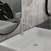 Смеситель для раковины City VBF-2C1BN однорычажный, сатин - Gidratop.ru изображение