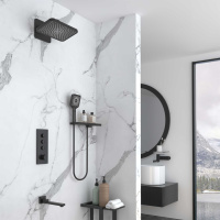 Душевой комплект VSFW-433TI4RMB встраиваемый, термостатический, трехрежимный, черный - Gidratop.ru изображение