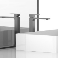 Смеситель для раковины Cube VBF-1C02GM однорычажный, вороненая сталь - Gidratop.ru изображение