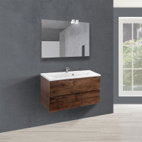 База под раковину Mia 900 подвесная, 2 выкатных ящика soft close, R.Wood - Gidratop.ru изображение