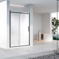 Душевая дверь Como-N VDS-4CN160CLB, 1600, черный, стекло прозрачное - Gidratop.ru изображение