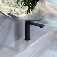 Смеситель для раковины Verse VBF-2VE1MB однорычажный, матовый черный - Gidratop.ru изображение