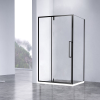 Душевой уголок Slim-N VSR-4SNP1012CLB, 1200*1000, черный, стекло прозрачное - Gidratop.ru изображение