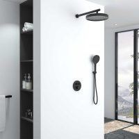 Душевой комплект Inspire VSFW-3I22MT2MB встраиваемый, термостатический, двухрежимный, черный - Gidratop.ru изображение