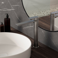 Смеситель для раковины Vogue (SS) VBF-2VS2GM однорычажный, вороненая сталь - Gidratop.ru изображение