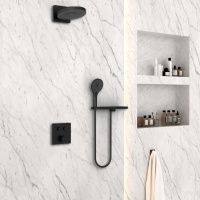 Душевой комплект VSFW-4I211RMB встраиваемый, двухрежимный, черный - Gidratop.ru изображение