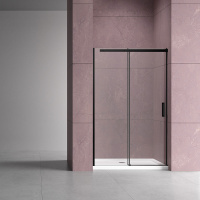 Душевая дверь Dice VDS-4D140CLB, 1400, черный, стекло прозрачное - Gidratop.ru изображение