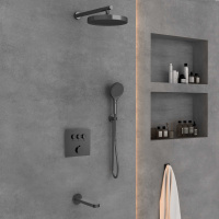 Душевой комплект Inspire VSFW-431I2GM встраиваемый, вороненая сталь - Gidratop.ru изображение