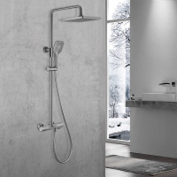 Душевая стойка Next VSFS-1N1TGM термостатическая, вороненная сталь - Gidratop.ru изображение