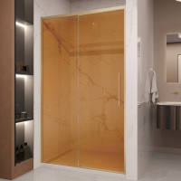 Душевая дверь Stella VDS-1ST120GSG, 1200, брашированное золото, стекло янтарь - Gidratop.ru изображение