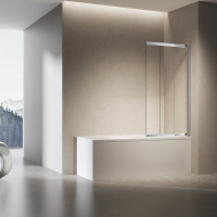 Душевая шторка на ванну VSB-6E900CL-R, 900*1400, хром, стекло прозрачное, правая - Gidratop.ru изображение