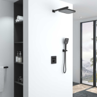 Душевой комплект VSFW-321MT1MB встраиваемый, термостатический, двухрежимный, черный - Gidratop.ru изображение
