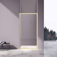 Душевая дверь Slim 8mm VDP-4SL900CLG, брашированное золото, стекло прозрачное - Gidratop.ru изображение