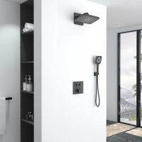 Душевой комплект Inspire VSFW-421I4GM встраиваемый, двухрежимный, вороненая сталь - Gidratop.ru изображение