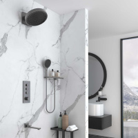 Душевой комплект Inspire VSFW-433TI3RGM встраиваемый, термостат, трехрежимный, вороненая сталь - Gidratop.ru изображение