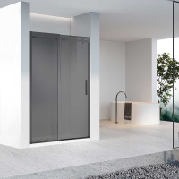 Душевая дверь Como-N VDS-4CN160CGB, 1600, черный, стекло тонированное - Gidratop.ru изображение