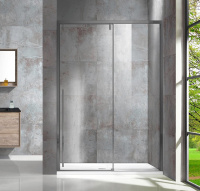 Душевая дверь Lugano VDS-1L130CLGM-1, 1300, вороненая сталь, стекло прозрачное - Gidratop.ru изображение
