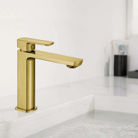 Смеситель для раковины Next VBF-1N1BG однорычажный, брашированное золото - Gidratop.ru изображение