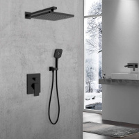 Душевой комплект Next VSFW-1N1MB, встраиваемый, 2 режима, ограничитель давления Hi Box, черный - Gidratop.ru изображение