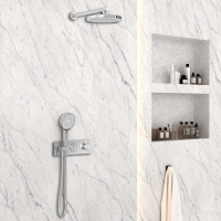 Душевой комплект VSFW-422T2CH встраиваемый, термостатический, 2 режима, хром - Gidratop.ru изображение