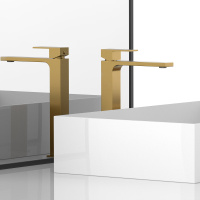 Смеситель для раковины Cube VBF-1C02BG однорычажный, брашированное золото - Gidratop.ru изображение