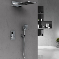 Душевой комплект VSFW-103TCH термостатический встраиваемый, двухрежимный, хром - Gidratop.ru изображение