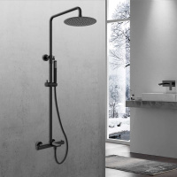 Душевая стойка Vogue VSFS-1V1TMB термостатическая, черный - Gidratop.ru изображение