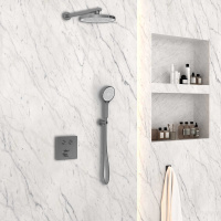 Душевой комплект VSFW-4212GM встраиваемый, 2 режима, вороненая сталь - Gidratop.ru изображение