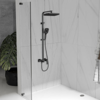 Душевая стойка Cube VSFS-4C12MB с изливом, черный матовый - Gidratop.ru изображение