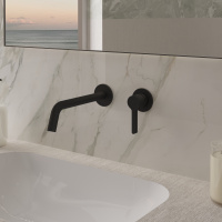 Смеситель для раковины Villa VBFW-1VL1MB встраиваемый однорычажный, черный - Gidratop.ru изображение