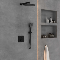 Душевой комплект VSFW-4211MB встраиваемый, 2 режима, черный - Gidratop.ru изображение