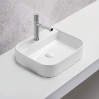 Раковина керамическая Vincea VBS-50550, 500*400*110, накладная, цвет белый - Gidratop.ru изображение