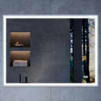 Зеркало LED VLM-3VN100-2 1000х800 c сенсорным выключателем и диммером, антизапотевание - Gidratop.ru изображение