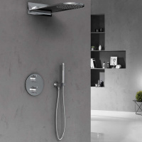 Душевой комплект VSFW-104TCH термостатический встраиваемый, двухрежимный, хром - Gidratop.ru изображение