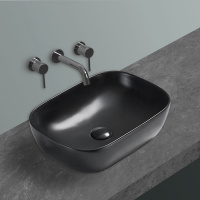 Раковина керамическая Vincea VBS-102MB, 455*325*135, накладная, цвет черный матовый - Gidratop.ru изображение
