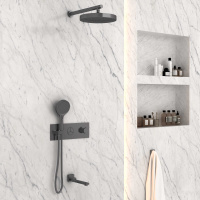 Душевой комплект VSFW-432TI2GM встраиваемый, вороненая сталь - Gidratop.ru изображение